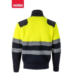 301001 Hv Two-Tone Zip Knitted Jumper