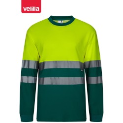 305615 Hv Two-Tone Long Sleeve Cotton T-Shirt