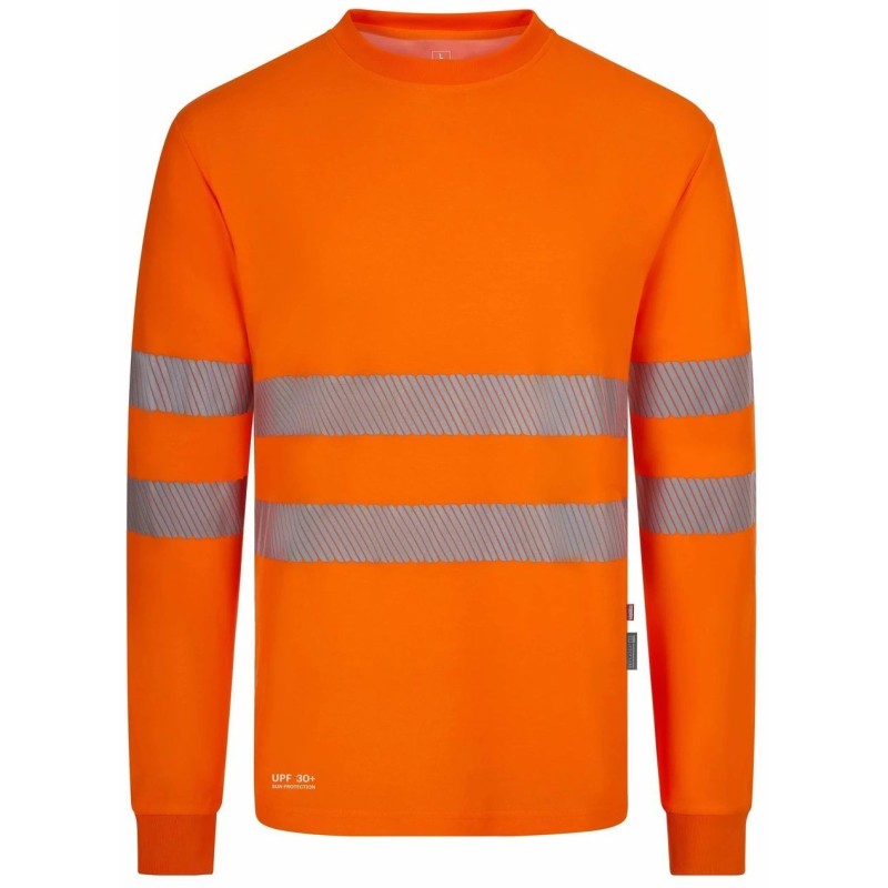305644 Long-sleeve cotton T-shirt with segmented tape