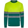 305645 Long-sleeve two-tone cotton T-shirt with segmented tape