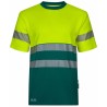 305643 Short-sleeve two-tone cotton T-shirt with segmented tape