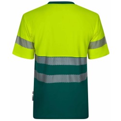 305643 Short-sleeve two-tone cotton T-shirt with segmented tape