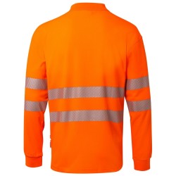 305544 Long-sleeve cotton polo shirt with segmented tape