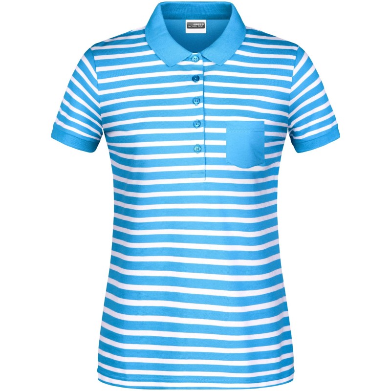 8029 Ladies' Polo Striped