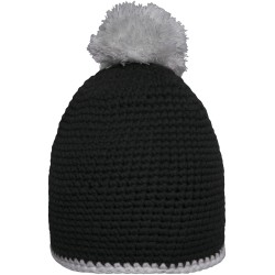 MB7964 Pompon Hat with Contrast Stripe