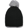 MB7964 Pompon Hat with Contrast Stripe